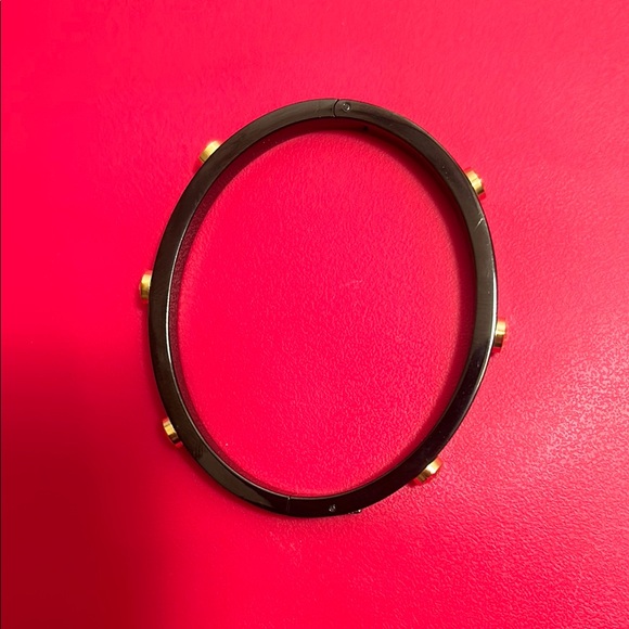 Henri Bendel Black and Gold Studded Bracelet with Crystals - Picture 4 of 5